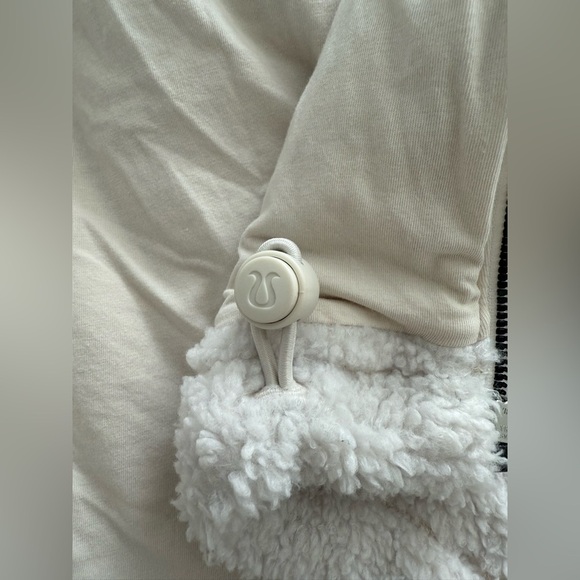 Lululemon Cinchable Fleece Zip-Up Teddy Outdoor Jacket White Opal Size 8 - Picture 8 of 8